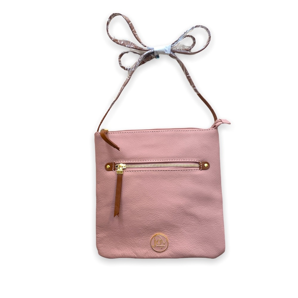 Pebbled Leather Crossbody Blush Pink
